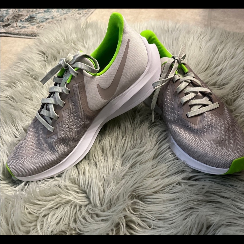 Nike Gray and Lime Green Athletic Running Shoes